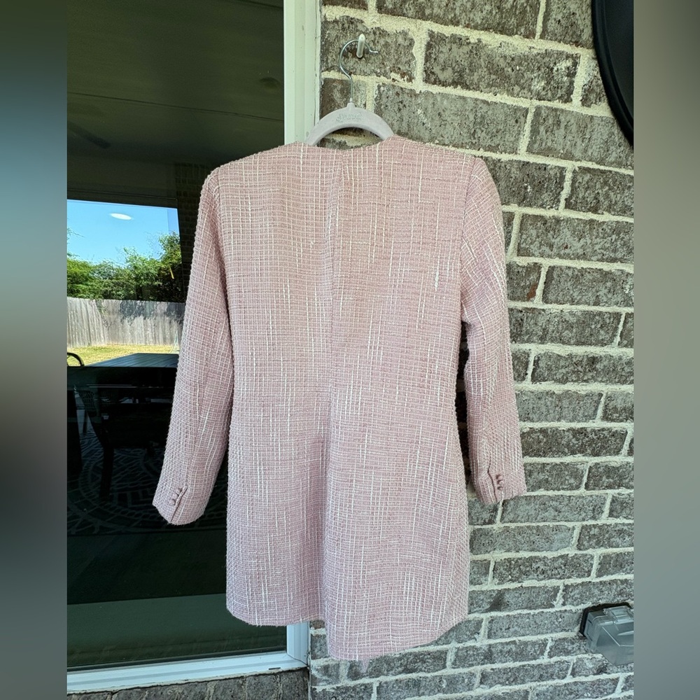 Revolve NBD Elegant Pink Tweed Women's Coat Dress - Picture 14 of 16